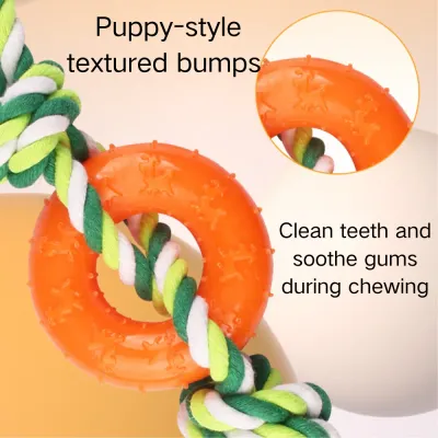 Chew-Resistant Pet Dog Cotton Rope with TPR Ring11 Chew-Resistant Pet Dog Cotton Rope with TPR Ring
