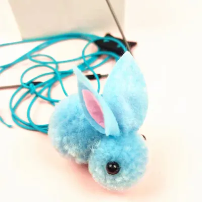 Door-Hanging Cute Plush Rabbit Cat Toy with Elastic Cord