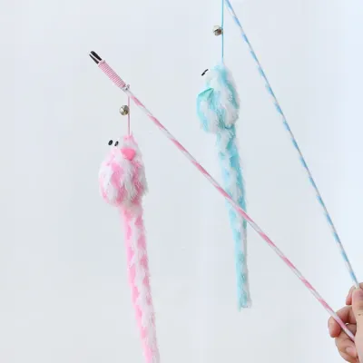 Candy Colour Interactive Pulley Fishing Rod Cat Toy Teaser