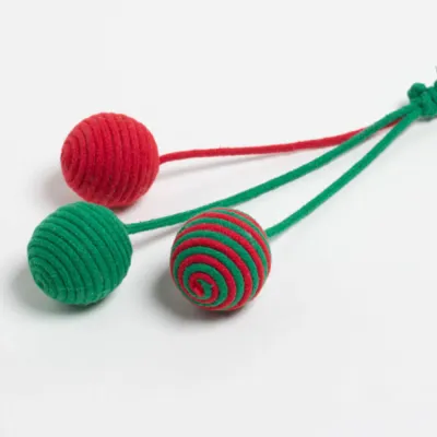 Christmas Plush Bell Cat Toy Ball Interactive Yarn Toy for Cat