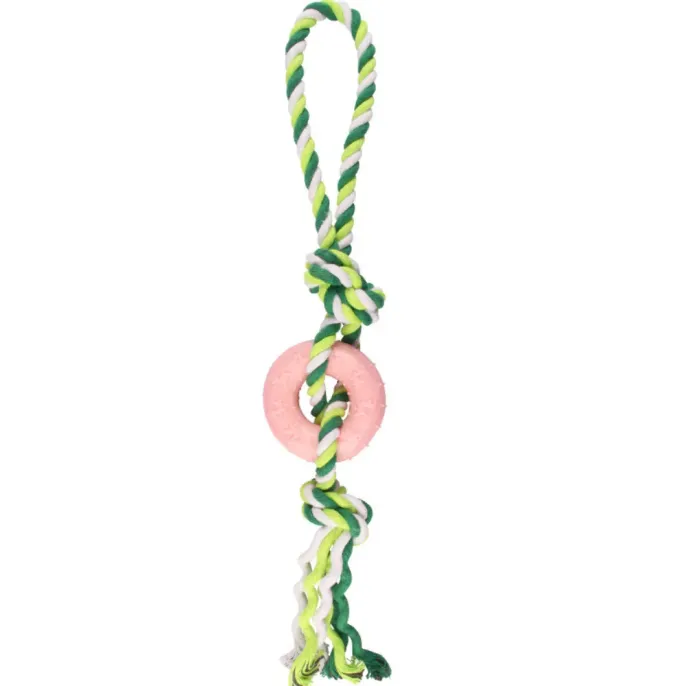 Chew-Resistant Pet Dog Cotton Rope with TPR Ring9 Chew-Resistant Pet Dog Cotton Rope with TPR Ring