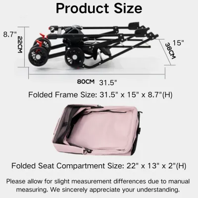 Deluxe Detachable Portable Foldable Pet Stroller with 4 Wheels Deluxe Detachable Portable Foldable Pet Stroller with 4 Wheels