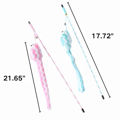 Candy Colour Interactive Pulley Fishing Rod Cat Toy Teaser
