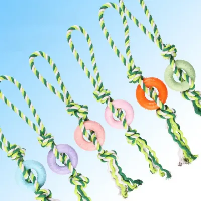 Chew-Resistant Pet Dog Cotton Rope with TPR Ring3 Chew-Resistant Pet Dog Cotton Rope with TPR Ring