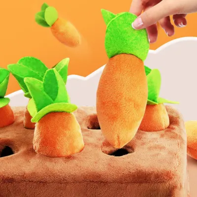 Interactive Teeth-Cleaning Pulling Up Carrot Plush Dog Toy Interactive Teeth-Cleaning Pulling Up Carrot Plush Dog Toy