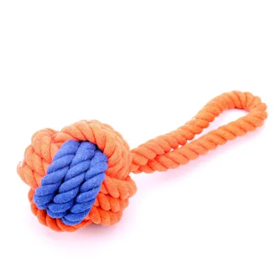 Interactive Dental Cleaning Durable Cotton Rope Dog Toy Ball5 Interactive Dental Cleaning Durable Cotton Rope Dog Toy Ball