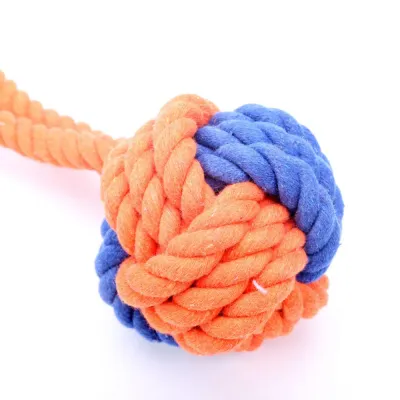 Interactive Dental Cleaning Durable Cotton Rope Dog Toy Ball3 Interactive Dental Cleaning Durable Cotton Rope Dog Toy Ball