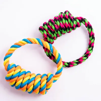 Durable Cotton Rope Tug of War Dog Toy Ring2 Durable Cotton Rope Tug of War Dog Toy Ring