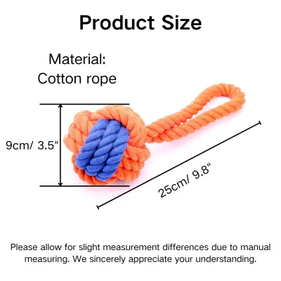 Interactive Dental Cleaning Durable Cotton Rope Dog Toy Ball4 Interactive Dental Cleaning Durable Cotton Rope Dog Toy Ball
