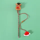 Christmas Plush Cat Wand Toy Santa Reindeer Snowman Tree Design