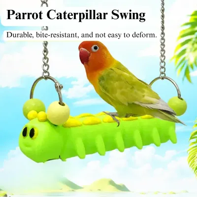 Colorful Caterpillar Parrot Swing Toy PLA Bird Perch Platform Accessory