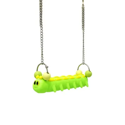 Colorful Caterpillar Parrot Swing Toy PLA Bird Perch Platform Accessory