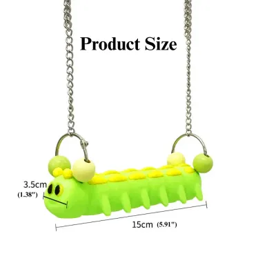 Colorful Caterpillar Parrot Swing Toy PLA Bird Perch Platform Accessory