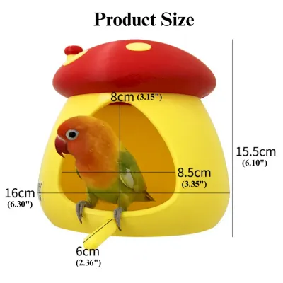 parrot hideout house Cute Mushroom Bird Nest Parrot Hideout Durable PLA Material All Season