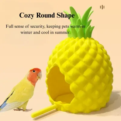 PLA bird shelter Cartoon Pineapple Bird Nest Parrot Hideout Durable PLA Shelter All Season
