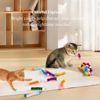 wholesale cat toys Bulk Cat Teaser Toys Set Self Play Pom Pom Cat Toy Accessories 24 Pack