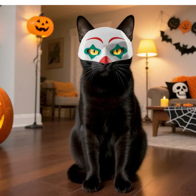 party mask wholesale Halloween Cat Mask Creative Cartoon Cat Costume Party Funny Face Mask
