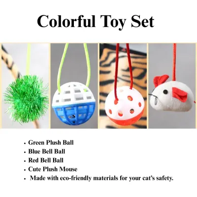 Leopard Zebra Print Cat Hammock Tent Breathable Cat Bed with Hanging Toy