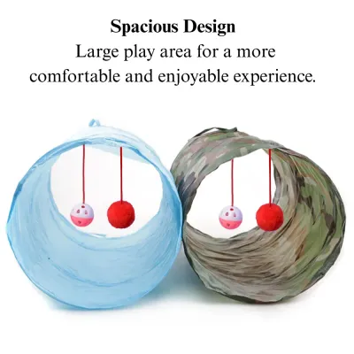 cat tube play toy Cat Tunnel Two Way Foldable Interactive Toy Tube for Indoor Play