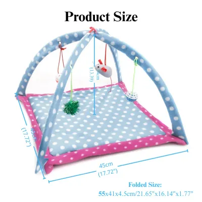 ventilated cat tent Cat Play Mat Breathable Polka Dot Tent Bed with Jingle Toy