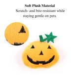Halloween Pumpkin Cat Toy Durable Bite Resistant with Squeaker