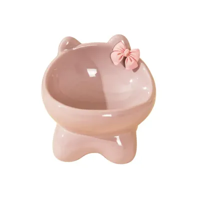 tilted cat bowl Ceramic Raised Cat Bowl Tilted Design Elevated Pet Feeding Dish
