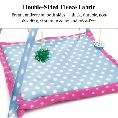 cat rest and play mat Cat Play Mat Breathable Polka Dot Tent Bed with Jingle Toy