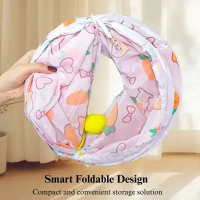 guinea pig activity tunnel Carrot Tunnel Straight Design Foldable Small Animal Play Tube
