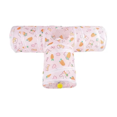 3 way rabbit tunnel Carrot Tunnel Three Way Foldable Small Animal Play Tube
