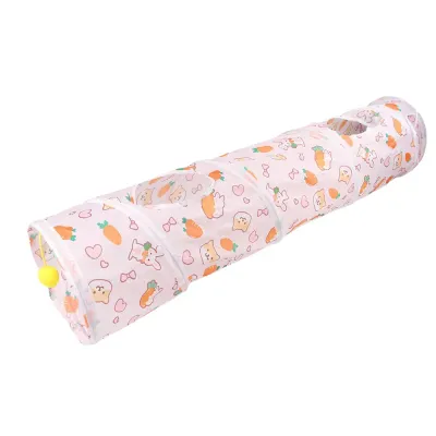Carrot Tunnel Straight Design Foldable Small Animal Play Tube