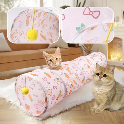 Carrot Tunnel Straight Design Foldable Small Animal Play Tube