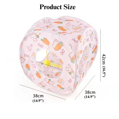 durable rabbit tunnel Carrot Tunnel Square Design Foldable Small Animal Play Tube