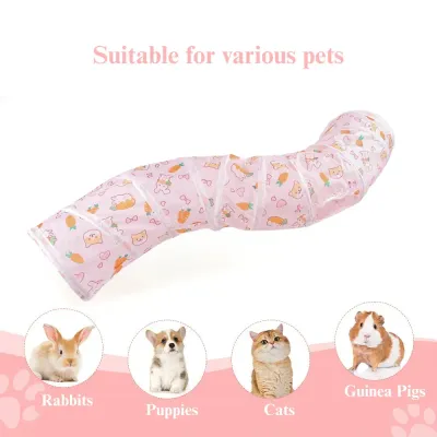 S rabbit play tunnel Carrot Tunnel S Shape Foldable Small Animal Play Tube