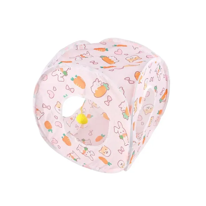 Carrot Tunnel Square Design Foldable Small Animal Play Tube