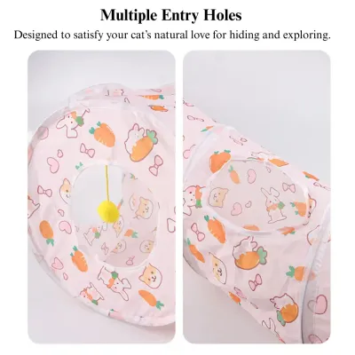 Carrot Tunnel Straight Design Foldable Small Animal Play Tube
