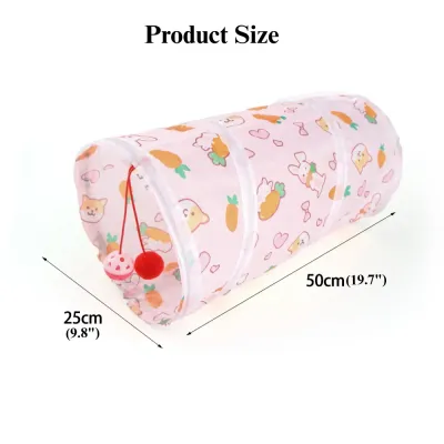 cat straight tunnel Carrot Tunnel Mini Foldable Small Animal Play Tube