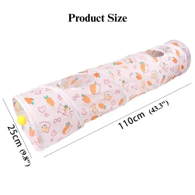 Carrot Tunnel Straight Design Foldable Small Animal Play Tube