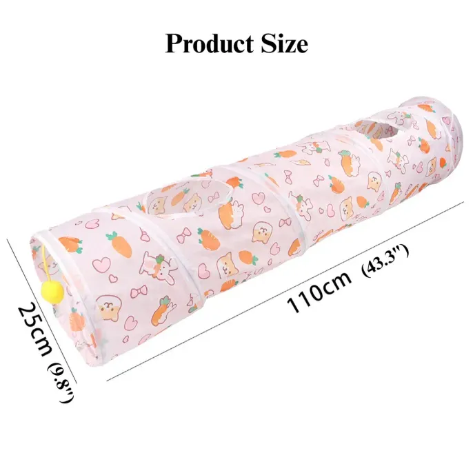 Carrot Tunnel Straight Design Foldable Small Animal Play Tube