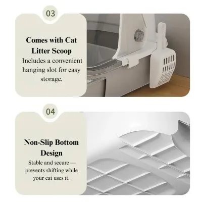 durable plastic cat box Large Cat Litter Box Drawer Style Odor Proof Covered Cat Toilet