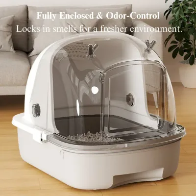 anti splash litter box Large Cat Litter Box Drawer Style Odor Proof Covered Cat Toilet