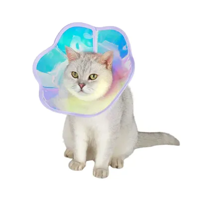 Colorful Flower PVC Pet Elizabeth Collar Dog Cat Bite Lick Protection Neck