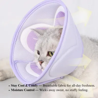 cat dog neck protector Breathable Pet Elizabeth Collar Soft Mesh Pet Grooming Cone Pet Neck Guard