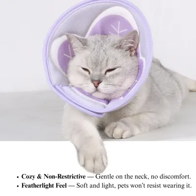 flower design pet collar Breathable Pet Elizabeth Collar Soft Mesh Pet Grooming Cone Pet Neck Guard