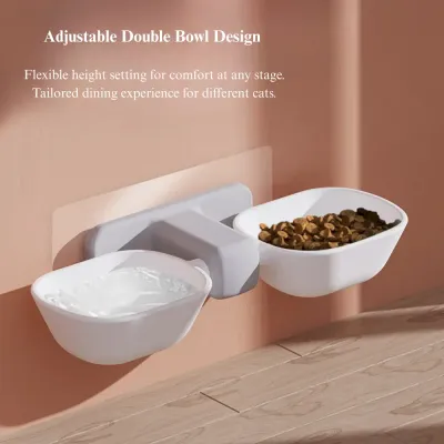 imitation ceramic pet bowl Hanging Cat Bowl Detachable Thickened Dual Pet Feeding Bowl Anti Spill
