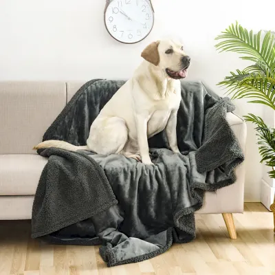 durable pet blanket Waterproof Pet Blanket Cotton Plush Flannel Thick Dog Mat Bed