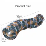 S shape cat tunnel Printed Cat Tunnel Foldable S Shape Pet Play Tube
