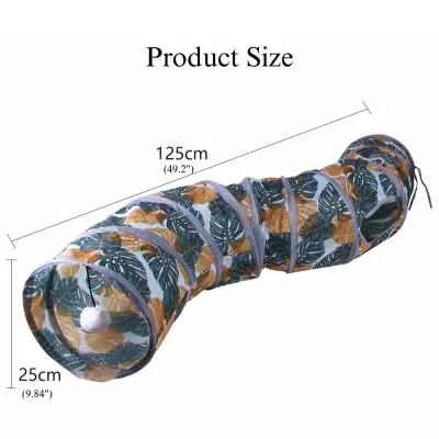 S shape cat tunnel Printed Cat Tunnel Foldable S Shape Pet Play Tube