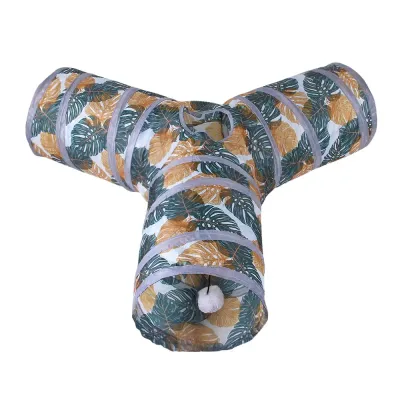 Printed Cat Tunnel Foldable Y Shape Pet Play Tube
