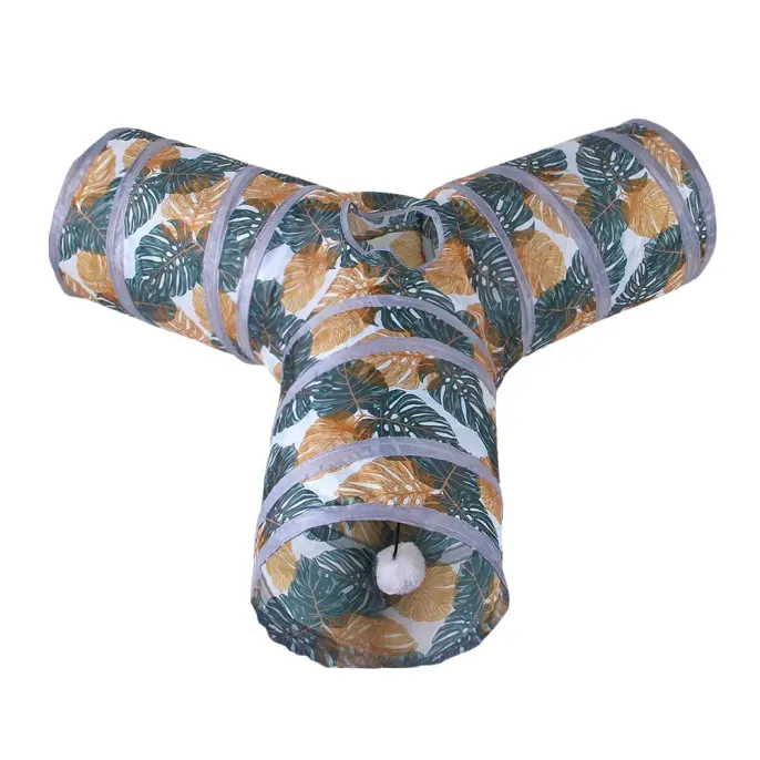 printed cat tunnel Y Printed Cat Tunnel Foldable Y Shape Pet Play Tube