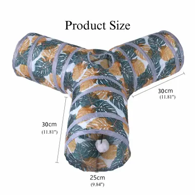 Y shape cat tunnel Printed Cat Tunnel Foldable Y Shape Pet Play Tube